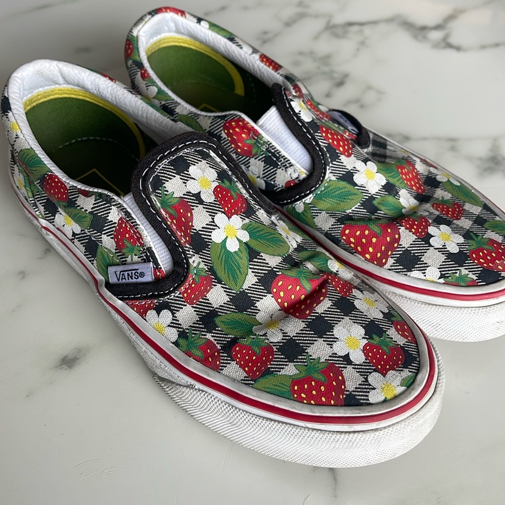 Limited edition Vans with strawberry gingham design